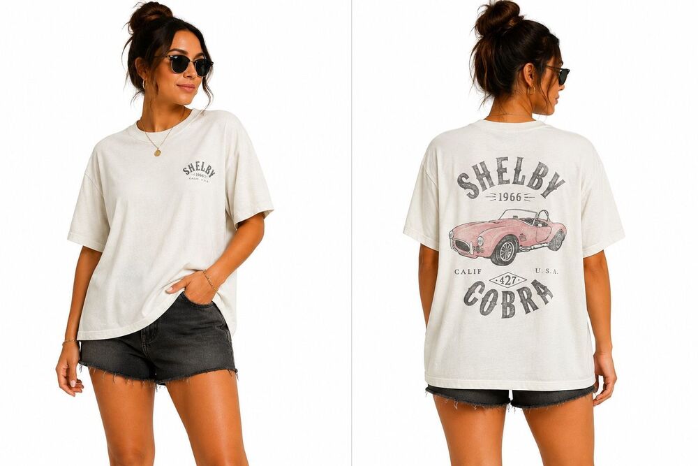 Abercrombie & Fitch A&F Essentials White Shelby Cobra 427 Boyfriend Tee XS